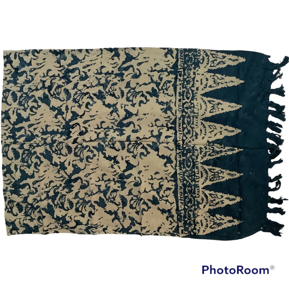 Batik Rayon Scarf with Fringe, 20” x 60”, 100% Rayon, NWT